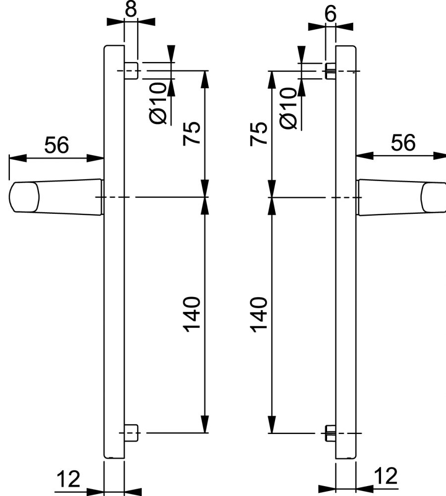 Hoppe Birmingham Long Backplate 3810N White 92mm centre Door Handle-215