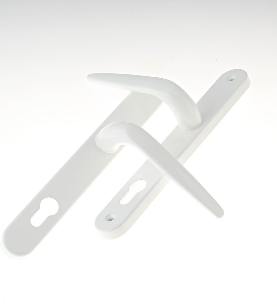 Trojan Hardware Sparta Long Backplate White Lever Door Handle-0