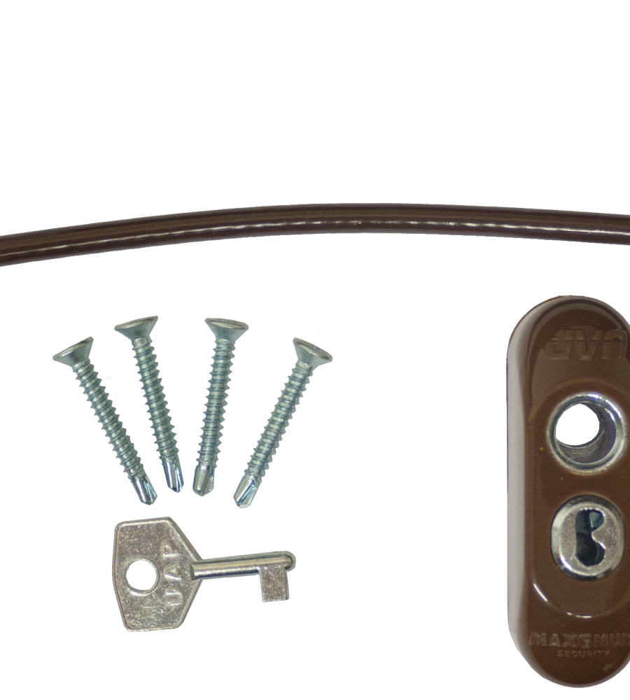 Max6mum Security Lockable Window Restrictor Brown -0