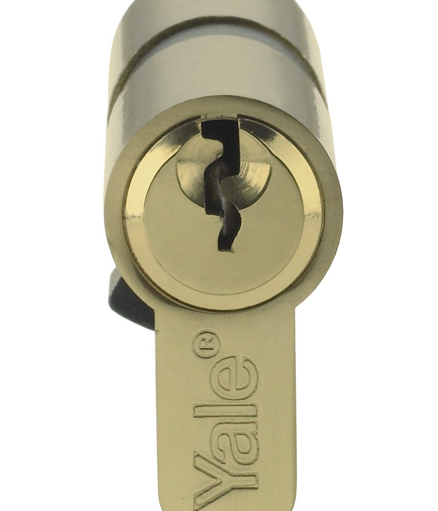 Yale 6 Pin Euro Profile Cylinder Lock Brass 45/45 (90mm) c/w 3 Keys-987