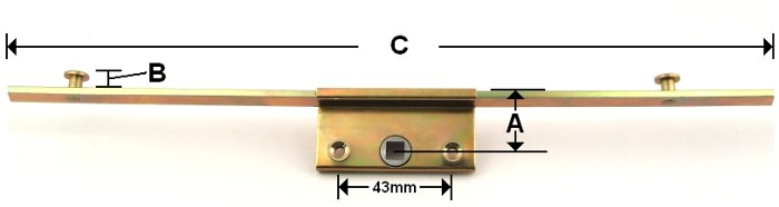 Maco Offset Locking Window Espagnolette 25mm backset 7.7mm cams 1200mm long-1315