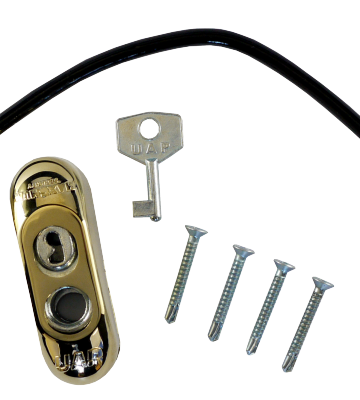 Max6mum Security Lockable Window Restrictor PVD Gold With Black Cable