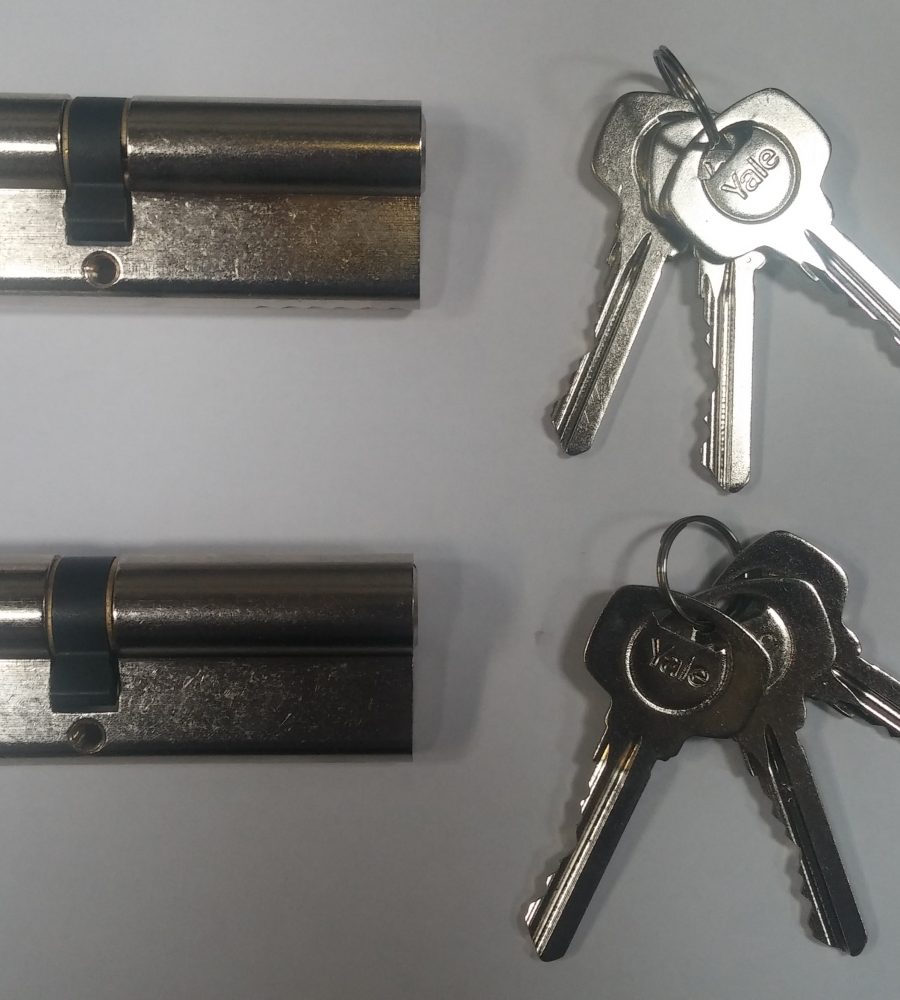 Yale 6 Pin Euro Profile Cylinder Lock Nickle 40/45 (85mm) Keyed Alike in pairs c/w 6 Keys-0