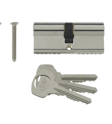 Yale 6 Pin Euro Profile Cylinder Lock Nickle 35/55 (90mm) C/w 3 Keys