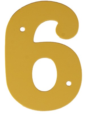 2” Gold Anodised Numeral 6
