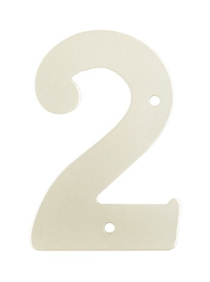 2” Silver Satin Anodised Numeral 2