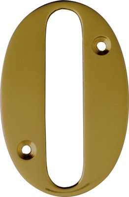 3” Brass Door Numeral 0