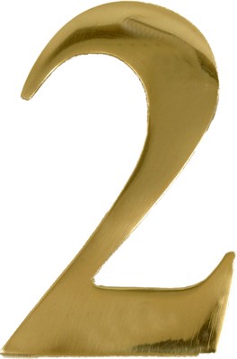 3” Brass Door Numeral 2