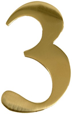 3” Brass Door Numeral 3