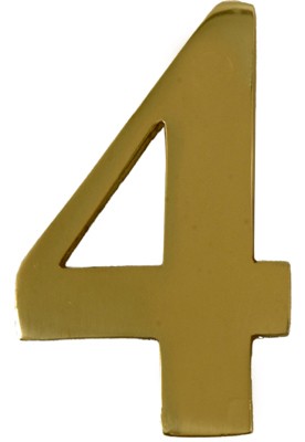 3” Brass Door Numeral 4