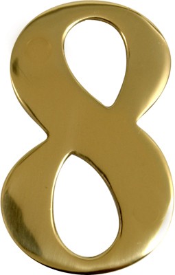 3” Brass Door Numeral 8
