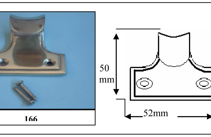 166 Sash Lift c/w Full Border Polished Brass-0