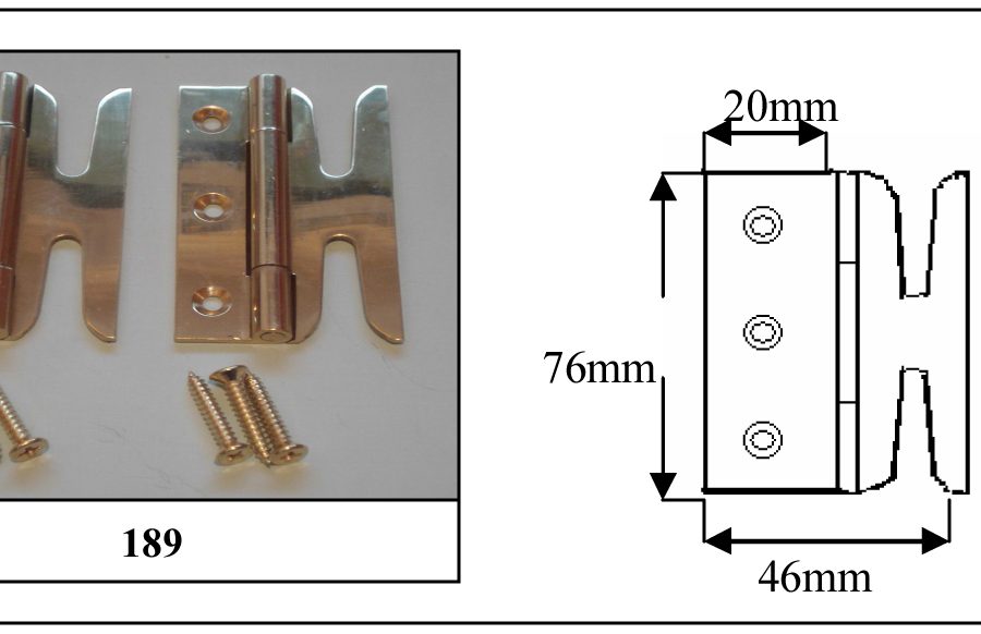 189 Solid Brass Simplex Hinges (pair) Polished Brass-0