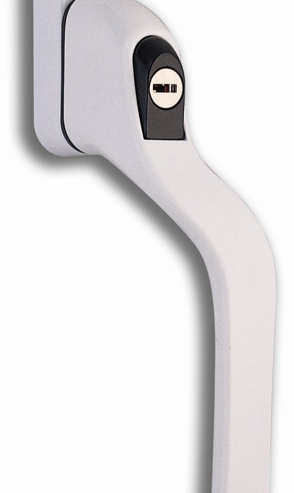 Vita HB108 White Cranked Locking Espagnolette Handle 40mm Left Hand-0