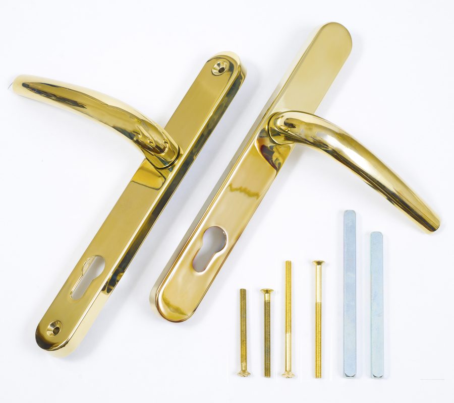 Endurance PVD Gold Lever Door Handle 92mm Centres-0