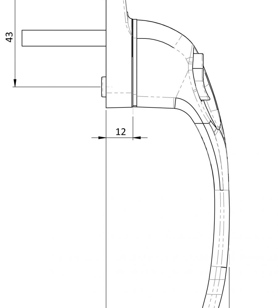 Endurance Satin Chrome Left Hand Window Handle 30mm Spindle-2146