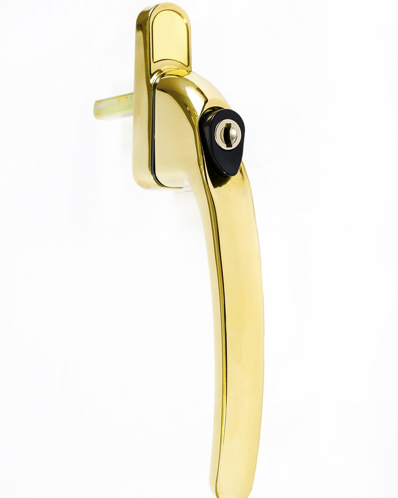 Endurance Inline Locking Polished Gold Window Handle 40mm Spindle-2106