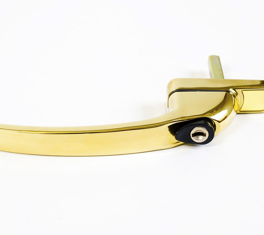 Endurance Inline Locking Polished Gold Window Handle 30mm Spindle-2081
