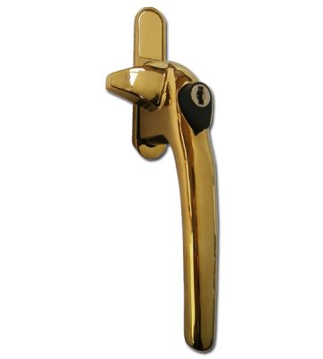 Adjustable Cockspur Window Handle Right Hand Polished Brass