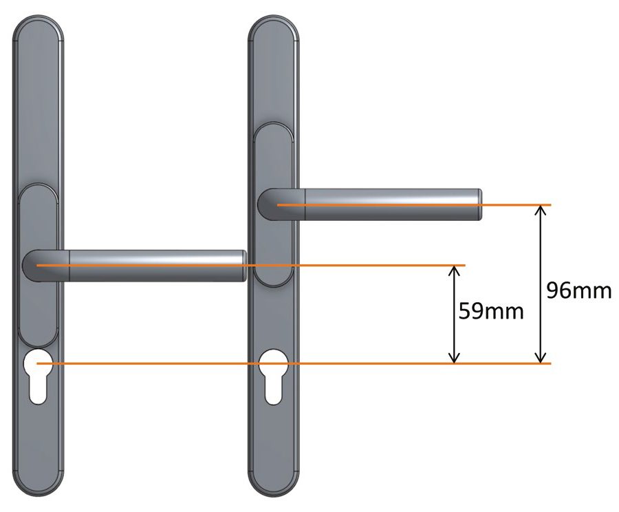 Adjustable Door Handle Pro 59-96mm Silver-2499